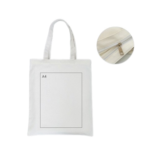 White Canvas Bag with Zipper (35x40)