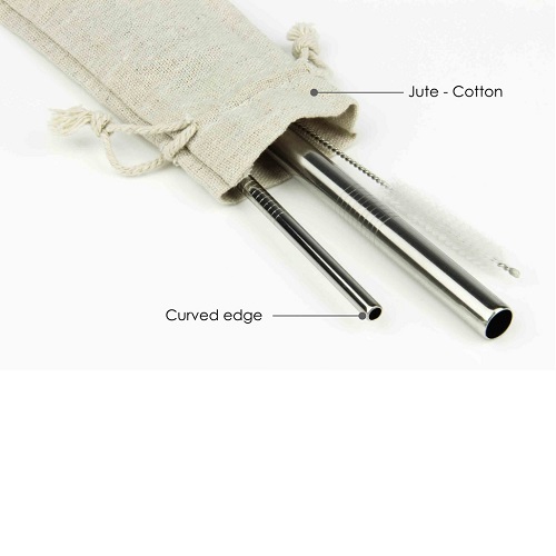 EZ463 RAW Straw Set with Jute Cotton Pouch 3